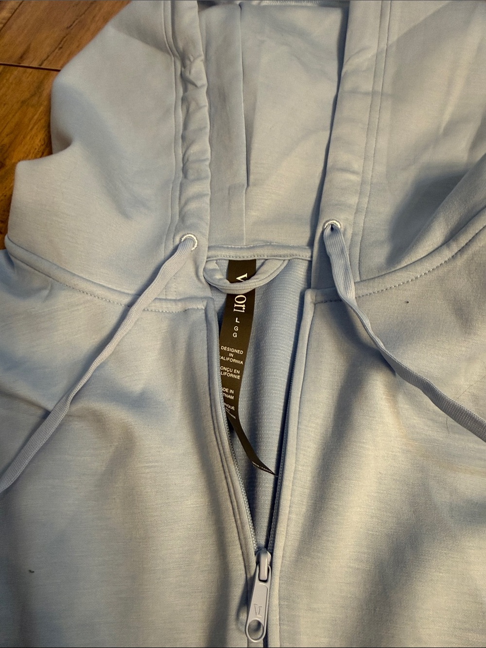 Vuori Light Blue Zip-Up Hoodie - Picture 3 of 4
